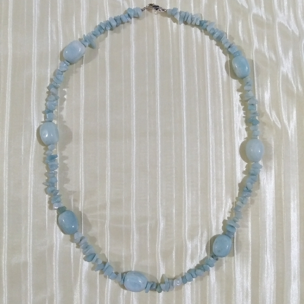 Vintage Larimar and sterling silver necklace